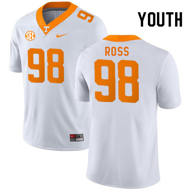 Youth #98 Jackson Ross Tennessee Volunteers College Football Jerseys Stitched Sale-White